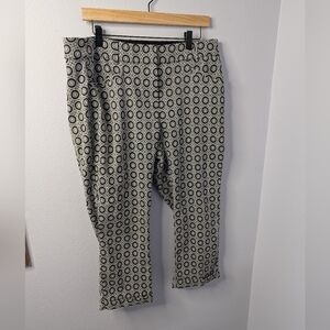 Lane Bryant Black White Geometric Ankle Pants‎ Size 16 Stretch